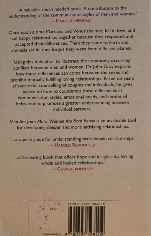 Cover of Men Are from Mars, Women Are from Venus by John Gray – bestselling relationship guide for couples and singles.